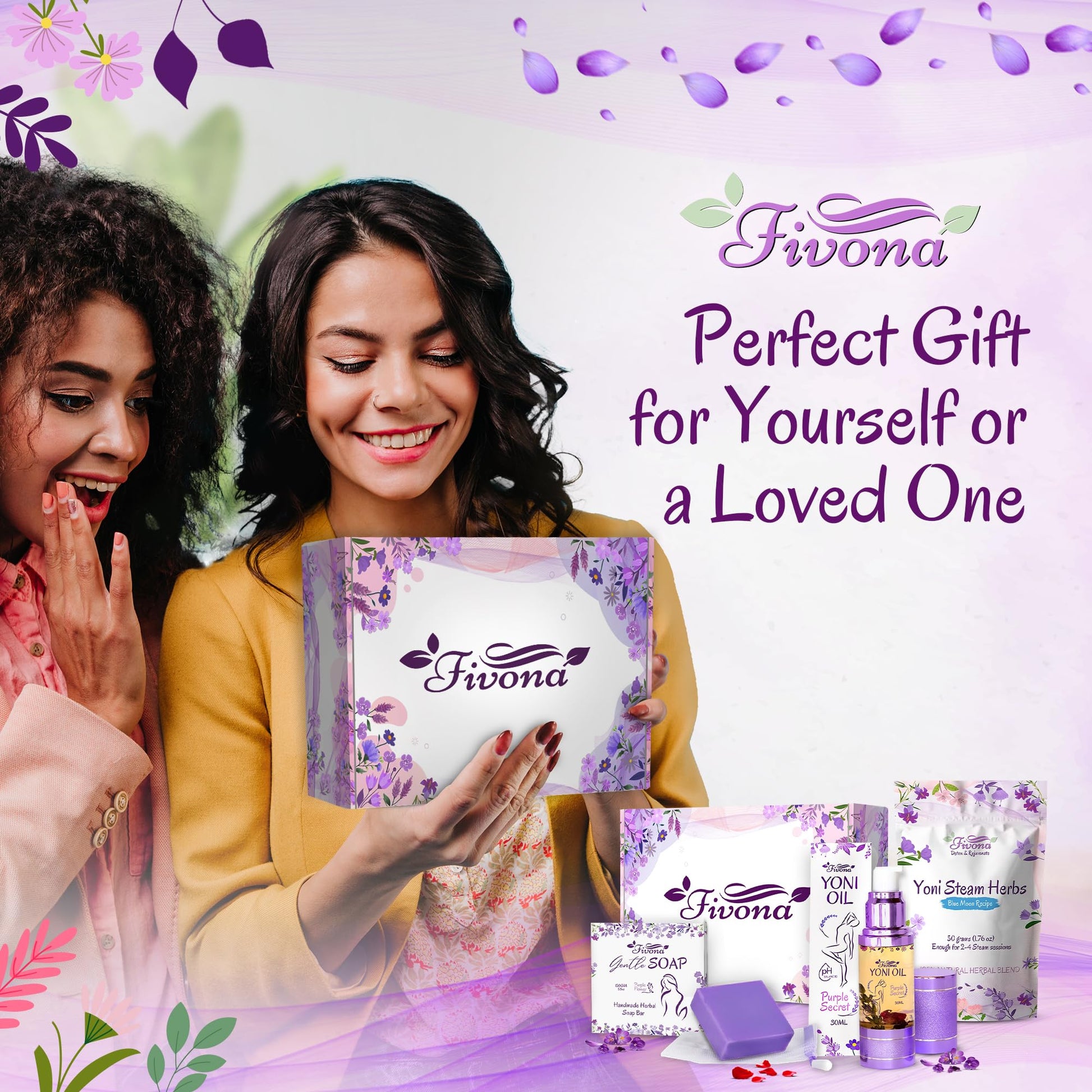 FIVONA Yoni Care Kit 3 in 1 - pH Balanced Natural Vaginal Oil 30 ml, Organic Herbal Soap 5.3 oz FIVONABuy Supplements Australia