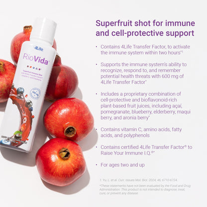 4Life Transfer Factor RioVida Tri-Factor Formula - Liquid Immune and Health Support with Vitamin C, Elderberry, Aronia Berry, Macqui, Blueberry, and Acai - Single Pack 4LifeBuy Supplements Australia
