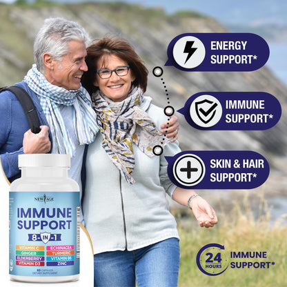 NEW AGE 8 in 1 Immune Support Booster Supplement with Echinacea, Vitamin C NEW AGEBuy Supplements Australia