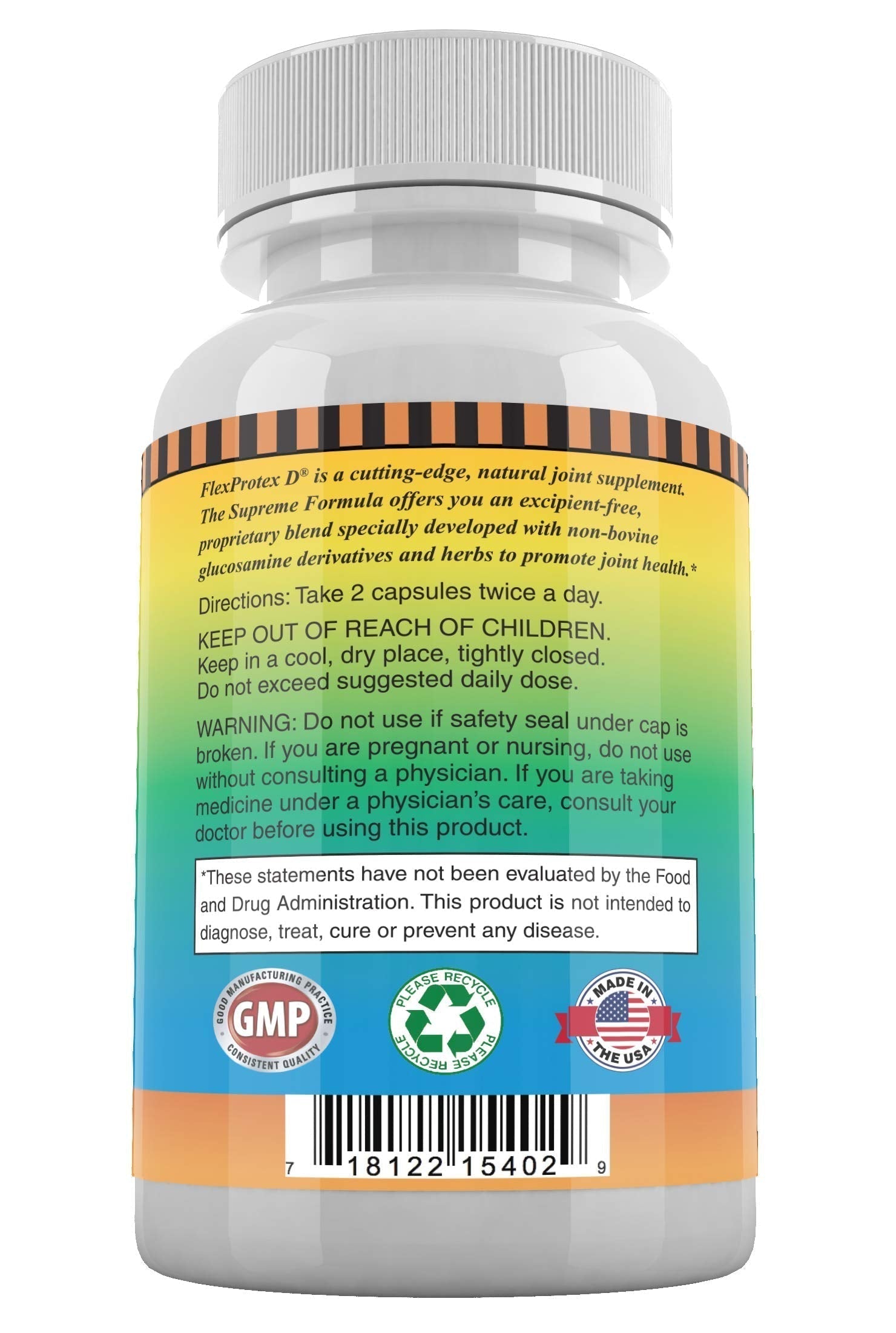 Daily Health, Flexprotex D 884mg Joint Muscle Support 120 Capsules Natural Herbal Turmeric Chondroitin Glucosamine Yucca Boswellia Hyaluronic Acid Ashwagandha D3 Magnesium (1 Month Supply) Daily HealthBuy Supplements Australia