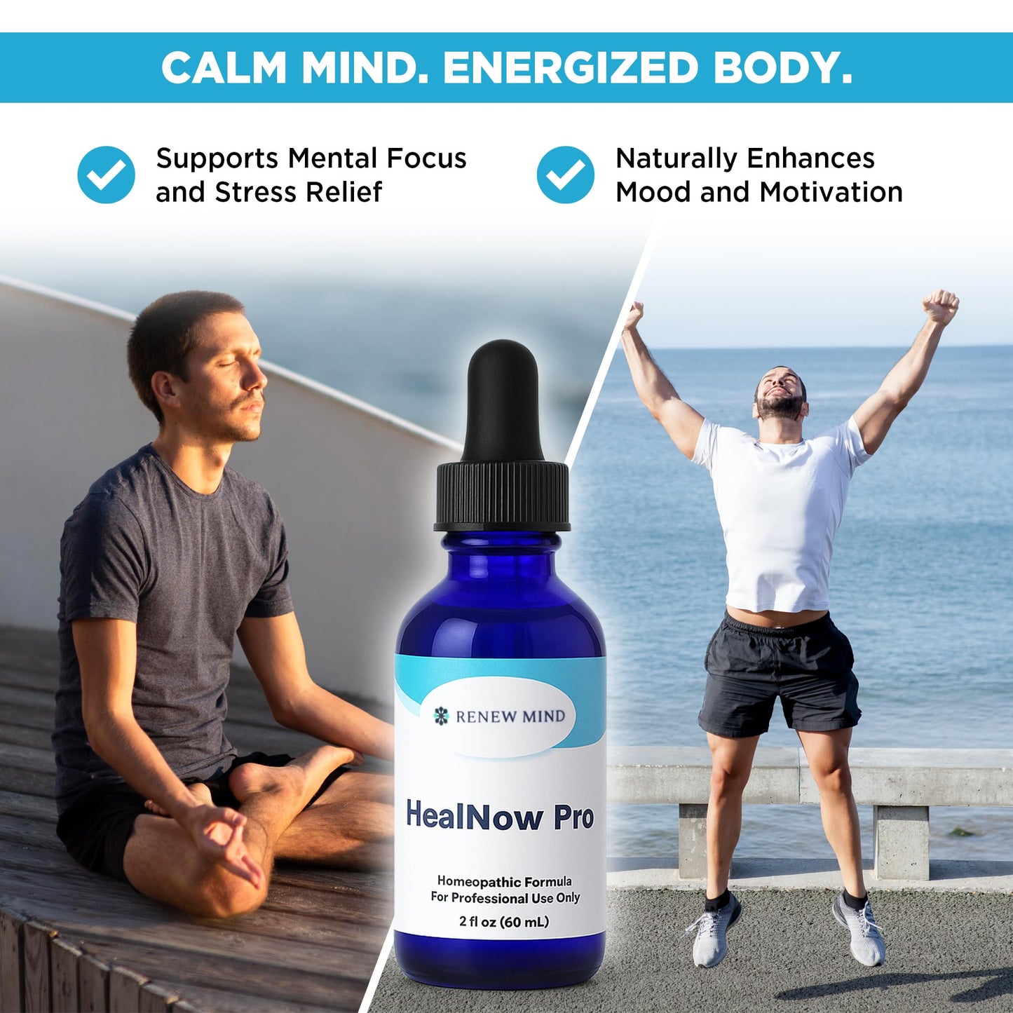 RENEW MIND HealNow Pro Homeopathic Support for Joint Pain, Muscle Aches, Arthritis Pain, and Muscle or Joint Stiffness Professional Grade Formula Promotes Comfort, Mobility & Energy - 2 fl oz RENEW MINDBuy Supplements Australia