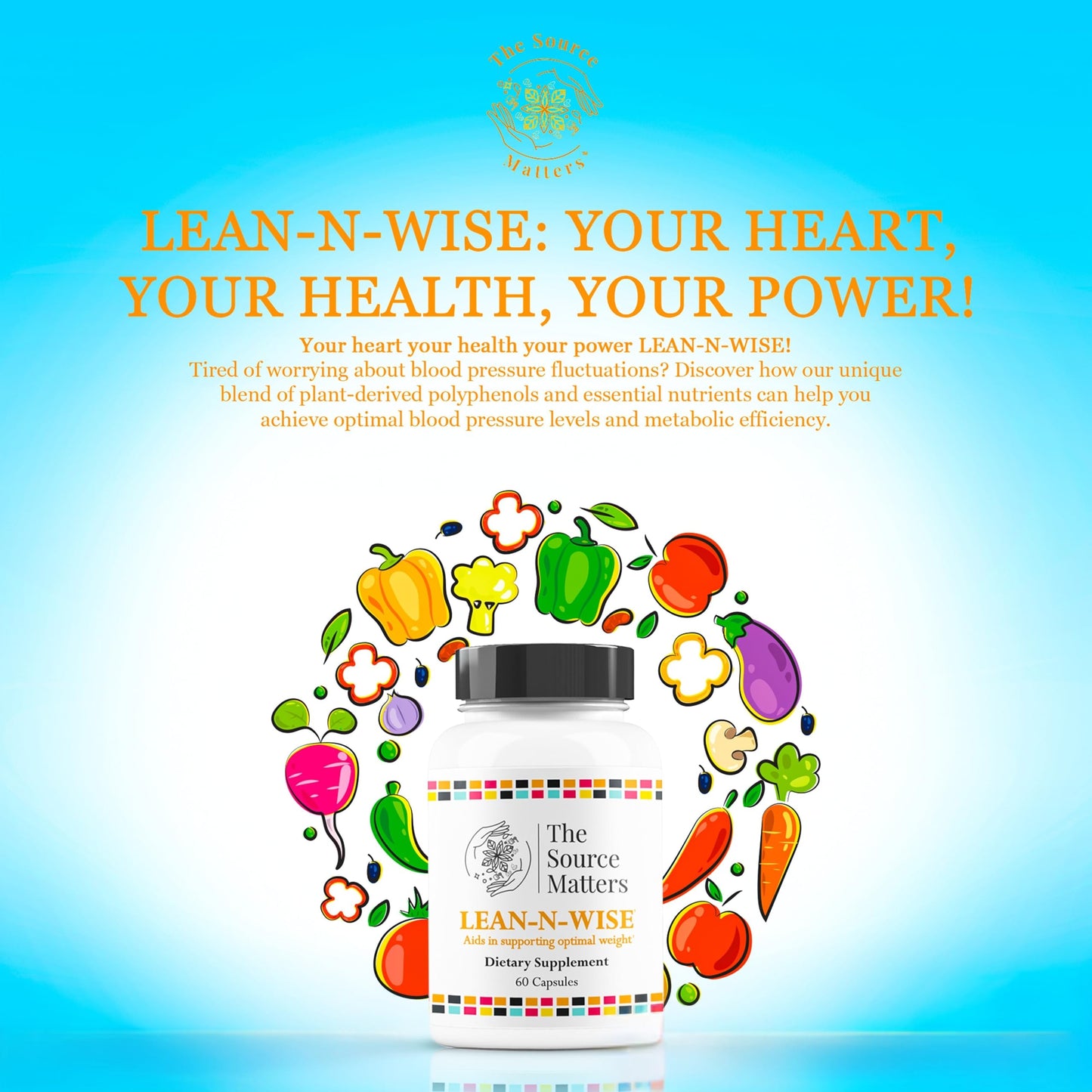 Lean-N-Wise Digestion & Energy Support with Green Coffee Bean, Hibiscus, Lemon Verbena & Magnesium Citrate | Plant-Based Formula for Daily Wellness (60 Capsules) THE SOURCE MATTERSBuy Supplements Australia