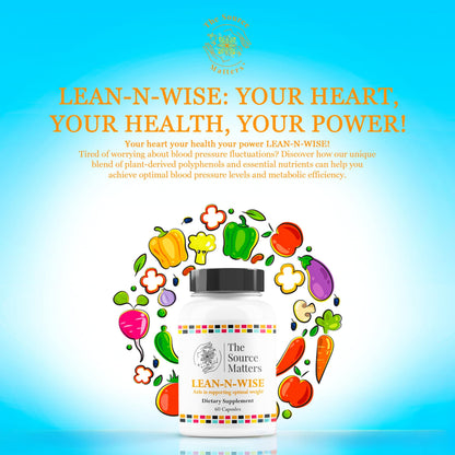 Lean-N-Wise Digestion & Energy Support with Green Coffee Bean, Hibiscus, Lemon Verbena & Magnesium Citrate | Plant-Based Formula for Daily Wellness (60 Capsules) THE SOURCE MATTERSBuy Supplements Australia