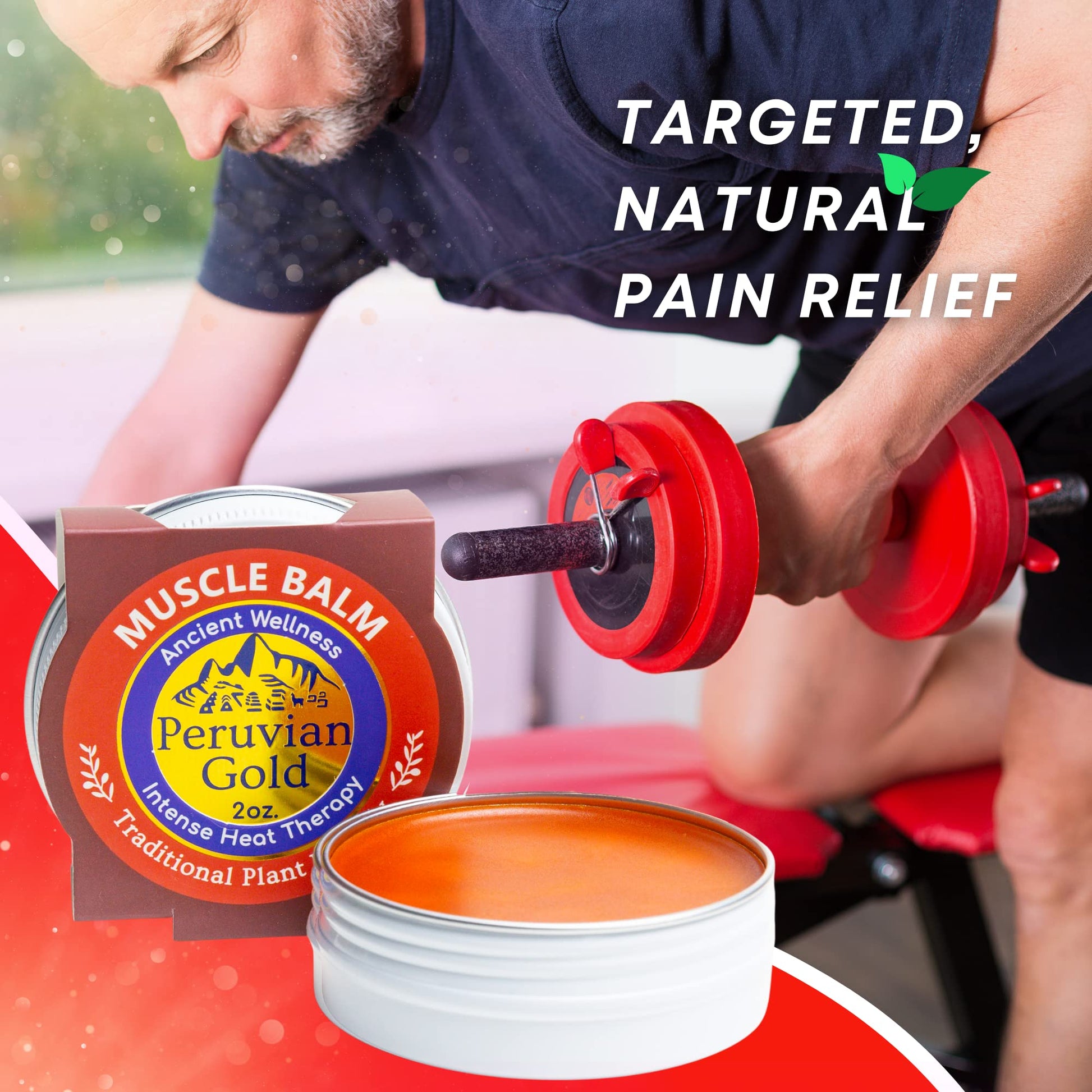 Sore Muscle Balm - Peruvian Gold Intense Heat Therapy Muscle Rub. 500K Scoville Heat Units Melts Away Sore, Painful Muscles. 2oz Peruvian GoldBuy Supplements Australia