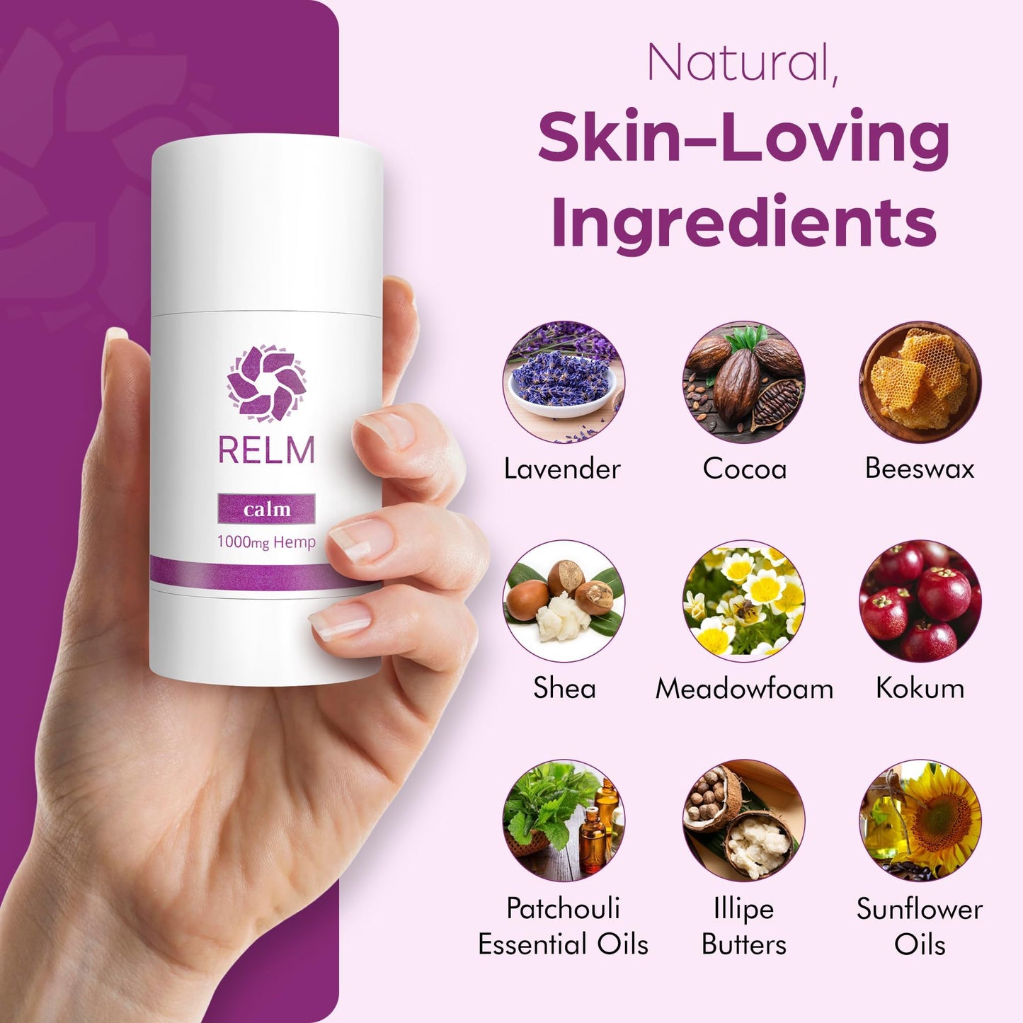 Relm Wellness Hemp Cream Relief - Maximum Strength Oil Roll On - Lavender Essential Oil - 1000mg Hemp - Nighttime Calming Creme | Great for sore Knee, Back, Joints and Muscles | Solid Lotion Balm Relm WellnessBuy Supplements Australia