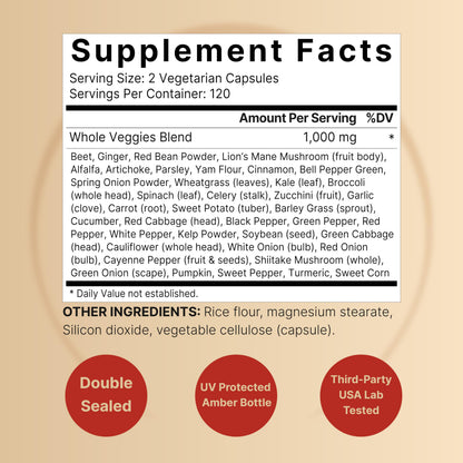 Fruit and Veggies Supplement – 480 Total Vegetarian Capsules | Balance of Natural 40 Whole Fruits & Veggies Blend | Fresh Superfood Formula with Vitamins and Minerals – Non-GMO NatureBellBuy Supplements Australia