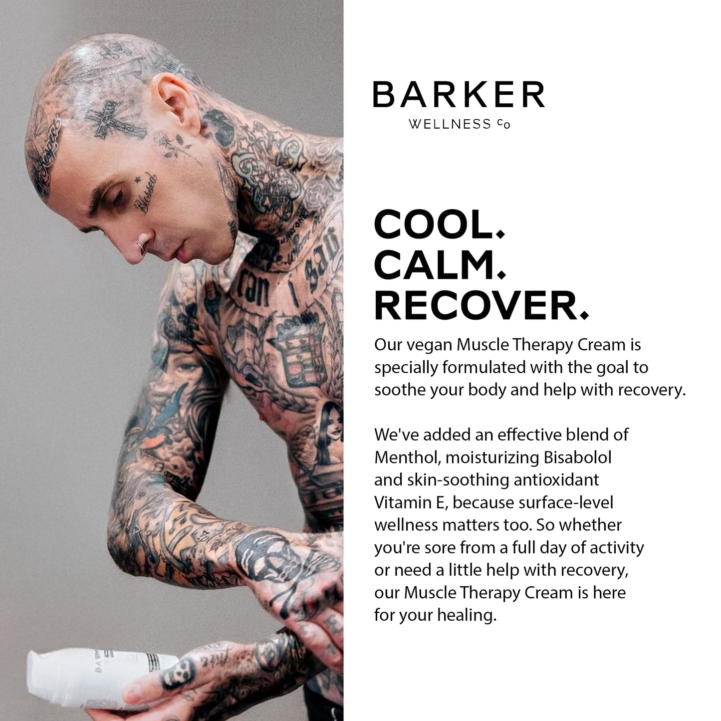 Barker Wellness Soothing Muscle Therapy Cream | Advanced Joint & Muscle Relief for Recovery & Relaxation | Enriched with Antioxidants & Moisturizing Vitamin E | All-Natural Vegan Formula (100ml) Barker Wellness CoBuy Supplements Australia