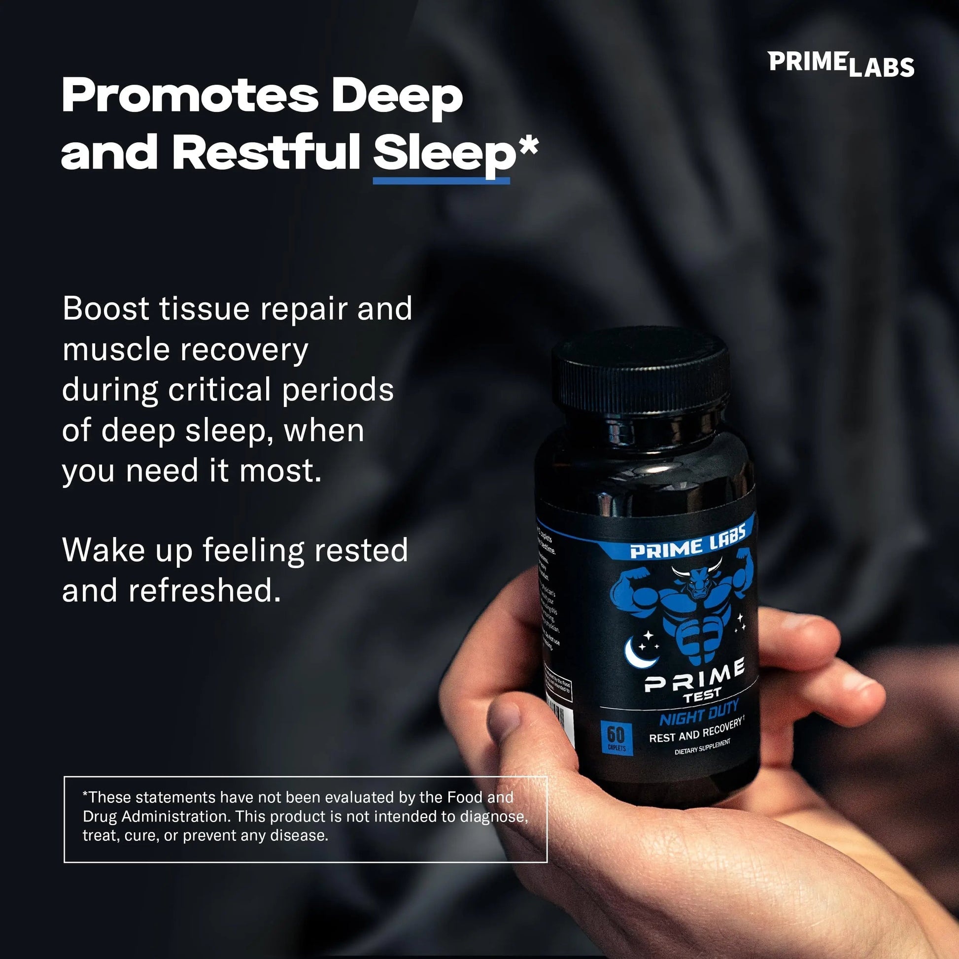 Prime Labs Night Duty - Nighttime Testosterone Booster & Sleep Support - PM Rest & Muscle Recovery Supplements - 60 Count Prime LabsBuy Supplements Australia