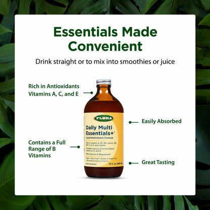 Flora - Daily Multi Essentials+, Liquid Multivitamin Formula, 13 Essential Vitamins & Minerals, 15 Fl Oz FloraBuy Supplements Australia