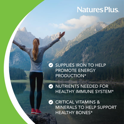 NaturesPlus Source of Life Women - 60 Tablets - Multivitamin & Mineral Supplement - with Iron, Calcium, Folate & Lutein - Gluten Free, Vegetarian - 30 Servings NaturesPlusBuy Supplements Australia