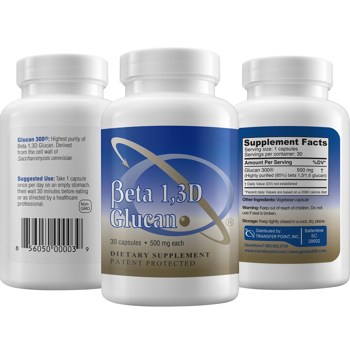 Transfer Point Immune Support Supplement Highly Purified Beta Glucan 500 mg per Capsule (b-glucan Fiber) (Pack of 1) Transfer PointBuy Supplements Australia