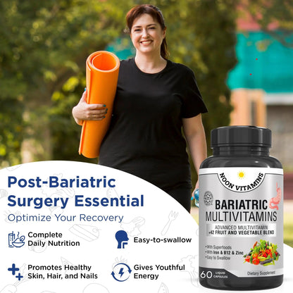 Bariatric Multivitamin with Iron for Women & Men - All-in-One 42 Superfood Blend for Energy & Immune Support - Post-Surgery Recovery NOON VITAMINSBuy Supplements Australia
