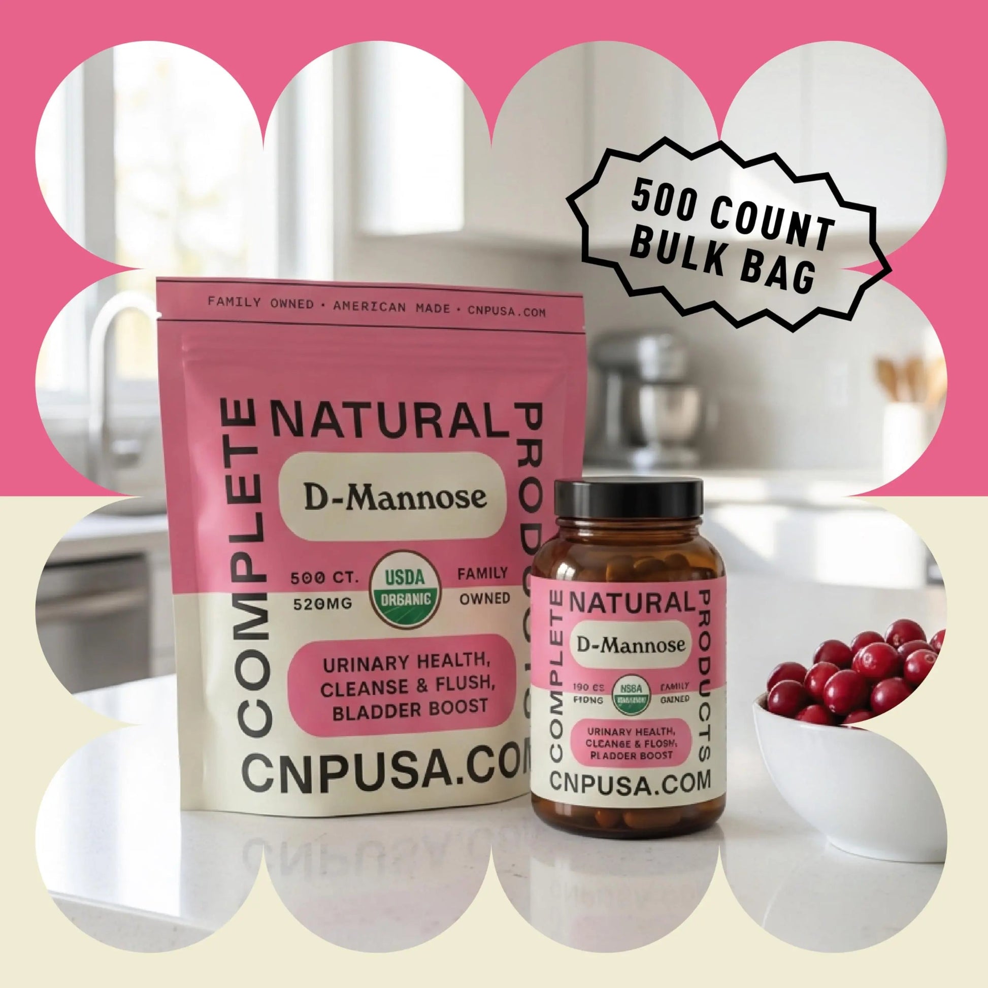 D Mannose 520mg Capsules - Organic D Mannose Supplement for UT Support, Urinary Tract Bladder Health Pills, Plant Based Formula, Vegan Non GMO, No Fillers, 500 Capsule Count Made USA Certified Kosher Complete Natural ProductsBuy Supplements Australia
