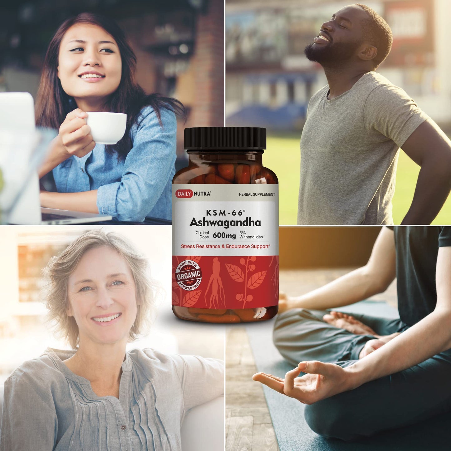 DailyNutra KSM-66 Ashwagandha 600mg Organic Root Extract - High Potency Supplement DailyNutraBuy Supplements Australia