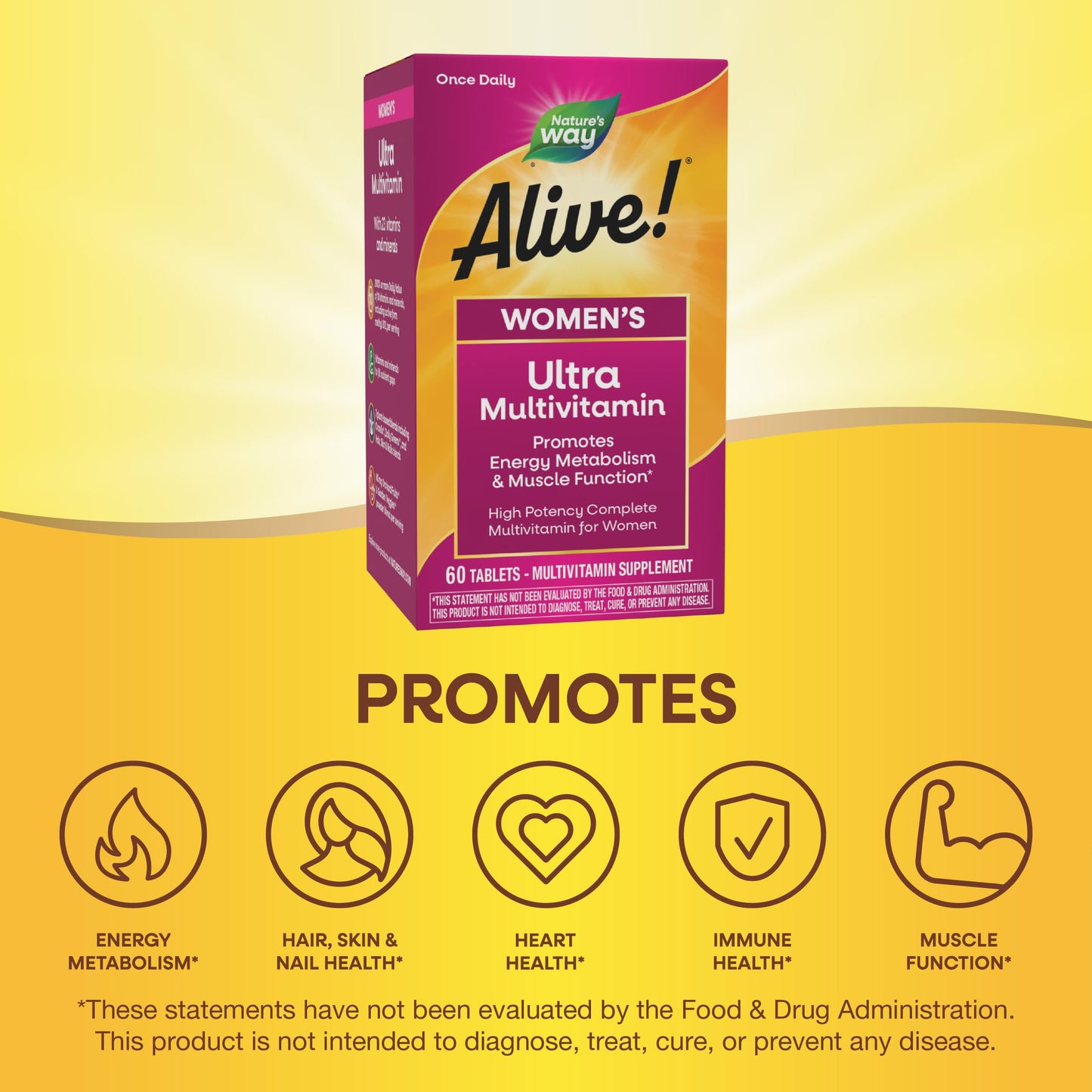 Nature's Way Alive! Women's Daily Ultra Multivitamin, High Potency Formula, Promotes Energy Metabolism and Muscle Function Nature's WayBuy Supplements Australia