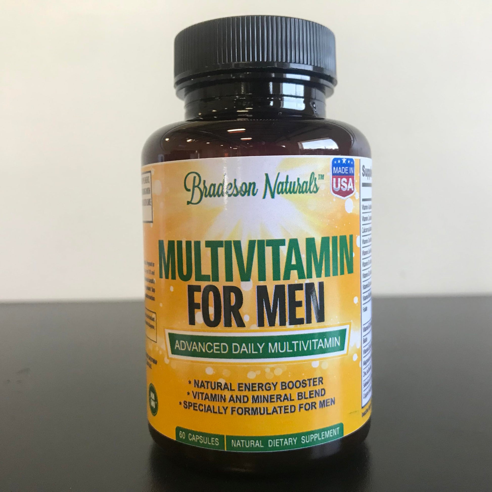 Bradeson Naturals Men's Multivitamin Supplement for Energy, Focus and Performance. Mens Vitamins A, C, D, E & B12, Zinc, Calcium, Magnesium & More. Multi Vitamin 60 Capsules Made in The USA Bradeson NaturalsBuy Supplements Australia