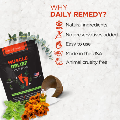 Muscle Relief Foot Soak with Epsom Salt, Made in USA, Soothe Foot Aches, Muscle Pain DAILY REMEDYBuy Supplements Australia
