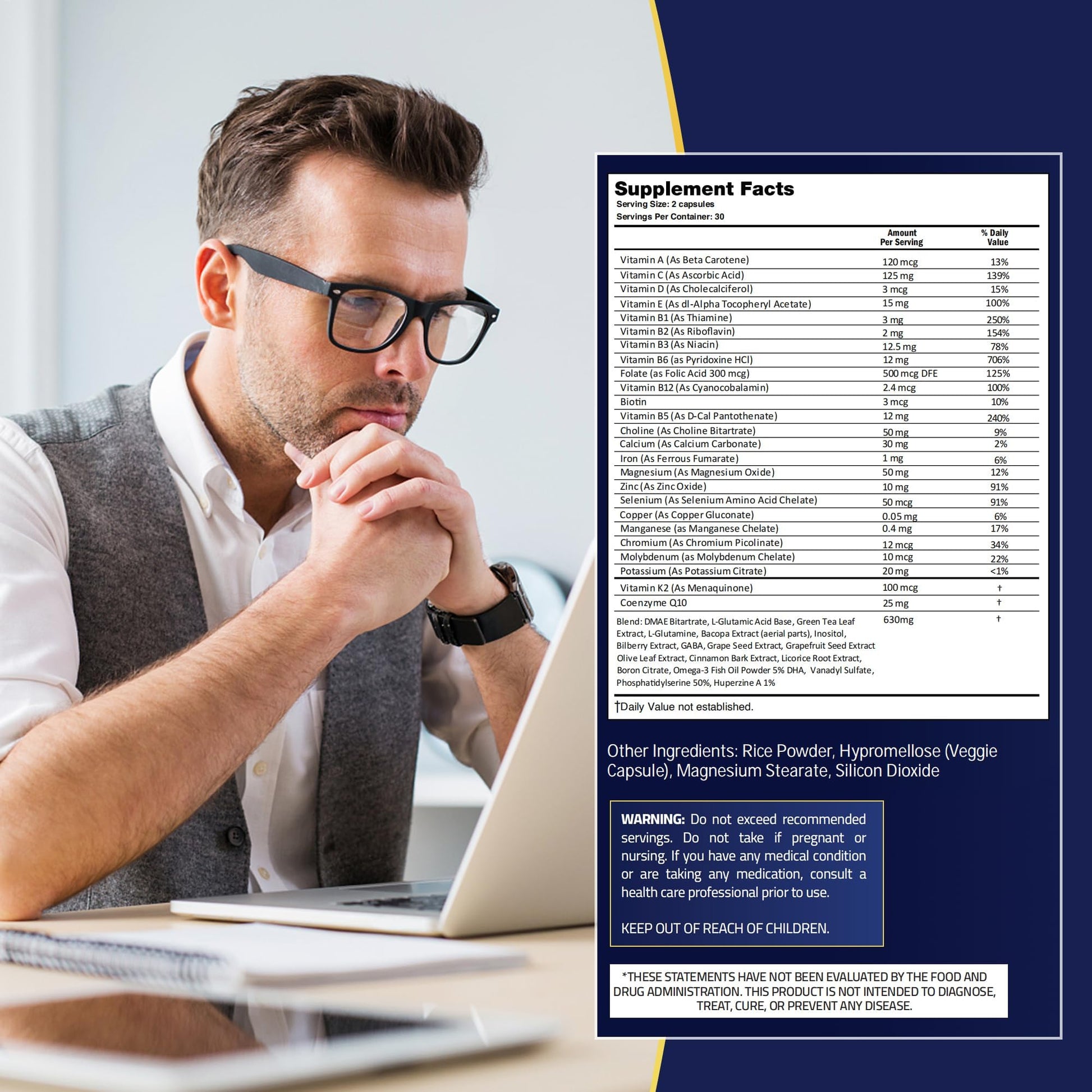 Ageless Brain Supplements for Memory and Focus 1000 MG | Cognitive Improvement | Formulated with Clinically Studied Ingredients | Support Mental Clarity & Neuro Health | Vitamin B6, B12, 60 Capsules Ageless Foundation LaboratoriesBuy Supplements Australia