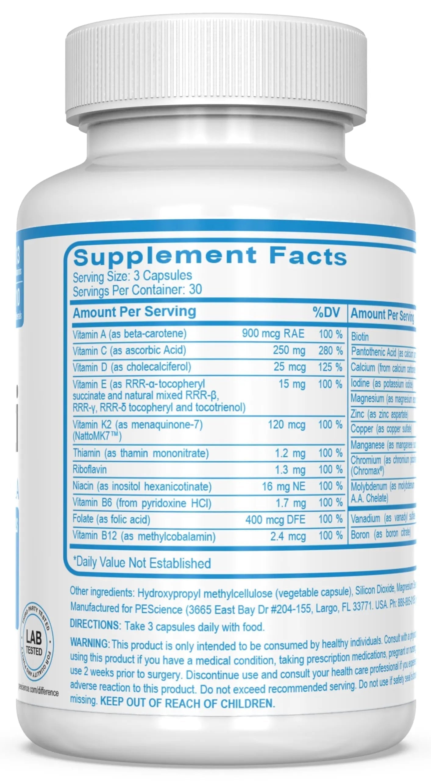 PEScience TruMulti Multivitamin for Men, Daily Formula with Premium Vitamin C, D, Zinc, Chromium Picolinate Supplement for Immune Support PEScienceBuy Supplements Australia