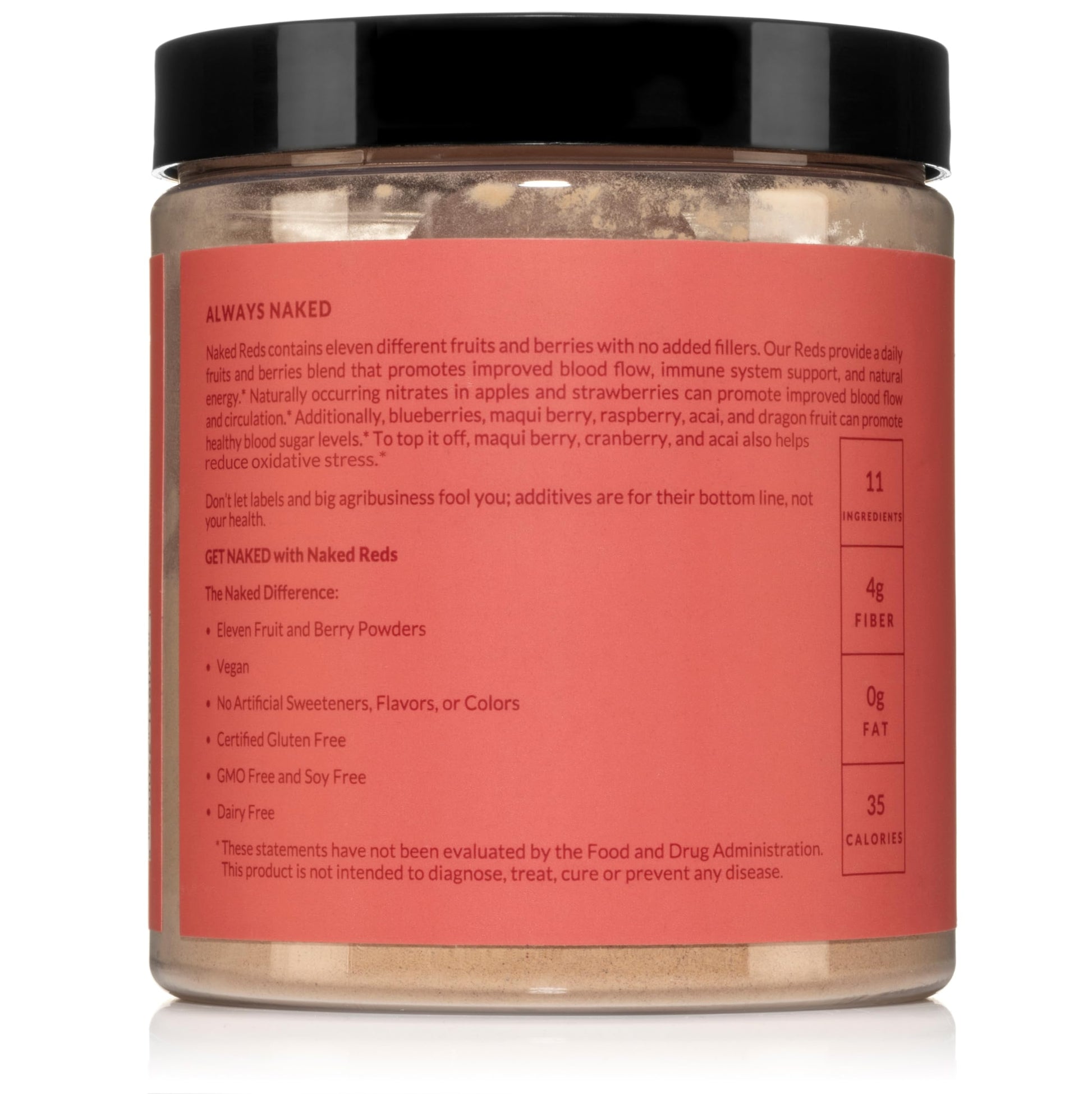 NAKED Reds Superfood Powder - Healthy, Energizing Polyphenol Fruit Powder Mix, No Fillers, No Additives, Vegan, Non-GMO, Gluten Free - 28 Servings NAKEDBuy Supplements Australia