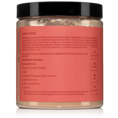 NAKED Reds Superfood Powder - Healthy, Energizing Polyphenol Fruit Powder Mix, No Fillers, No Additives, Vegan, Non-GMO, Gluten Free - 28 Servings NAKEDBuy Supplements Australia