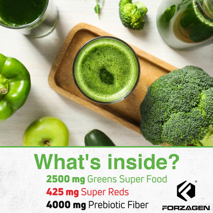 Forzagen Vegan Greens & Reds Superfood Powder - Organic Super Greens Powder | Premium Veggie Powder Supplement | 35 Servings Reds and Greens Superfood Powder Forzagen buy supplements Au