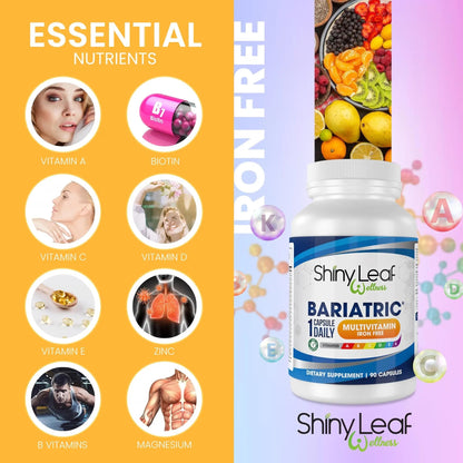 Bariatric Multivitamin Iron-Free One Capsule Per Day and CoQ10 100mg Supplement for Brain Health and Energy Management for Women and Men Shiny LeafBuy Supplements Australia