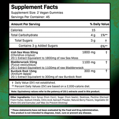 WELLNESS LABSRX Sea Moss Gummies, 3200mg Irish Sea Moss Mixed Berry Flavor with Maximum Potency Bladderwrack and Burdock Root - Supports Skin, Energy and Immunity - 90 Count WELLNESS LABSRXBuy Supplements Australia