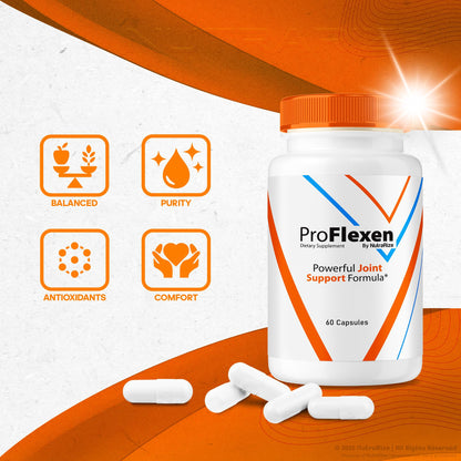ProFlexen Capsules, ProFlexen Advanced Joint Support Formula, ProFlexen Collagen Support Pills, All Natural Supplement for Healthy and Flexible Joints, Official Pro Flexen Joint Reviews (60 Capsules) NutraRizeBuy Supplements Australia