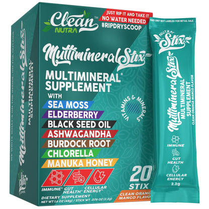 Sea Moss Powder Elderberry Ashwagandha Chlorella Manuka Honey VitaminD3 Vitamin C Zinc Spirulina Iodine Greens Detox Immune Support Sugar Free Hydration Powder Drink Mix – 20 Sticks Clean NutraceuticalsBuy Supplements Australia