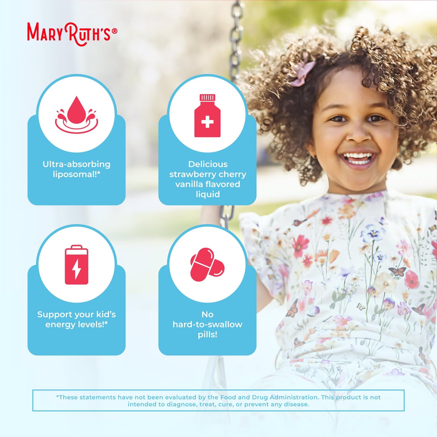 MaryRuth Organics Kids Multivitamin Liposomal | Vegan, Sugar-Free Vitamins for Kids | Ages 4+ | 2 Month Supply | 15.22 Fl Oz MaryRuth OrganicsBuy Supplements Australia