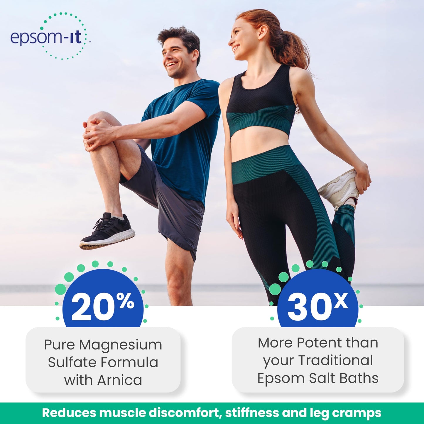 Epsom-It Soothing Muscle Magnesium Lotion – Epsom Salt Topical Cream with Arnica and Magnesium Sulfate - Designed for Muscle Stiffness, Leg Cramps, Feet, Knees and Achy Feet - 8.0 oz EPSOM-ITBuy Supplements Australia