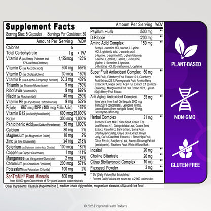Immuno 150, Immune Support Supplement, Packed with 70 Plant Minerals, 13 Essential Vitamins and 68 Additional Nutrients-150 Vegetable Capsules