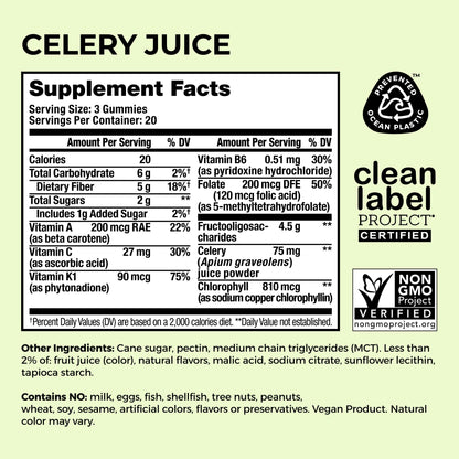 HUM Celery Juice Fiber Gummies for Adults, First Prebiotic Celery Juice Gummy, Gluten Free Fiber Supplement Supports Detoxification, Gut Health, Greens Gummies, Chlorophyll & Prebiotic Fiber, 60 Count HUMBuy Supplements Australia