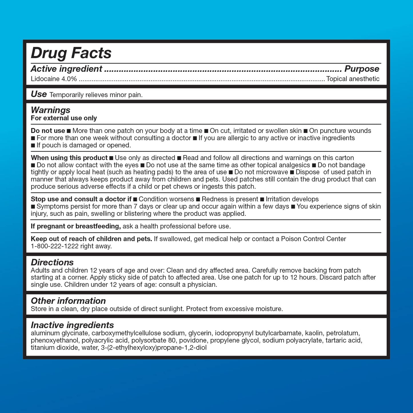 Amazon Basic Care Maximum Strength OTC Pain Relief , 4% Lidocaine Patch, 3.9” x 5.5”, 15-Count Box (Previously HealthWise) Amazon Basic CareBuy Supplements Australia