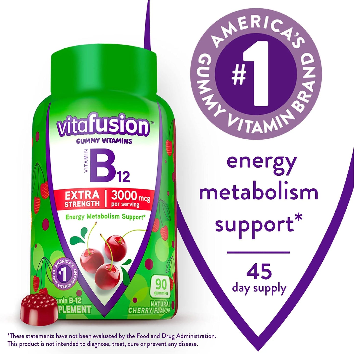 Vitafusion Gorgeous Hair, Skin & Nails Multivitamin Plus Biotin, Vitamin B12 Cherry Gummies for Energy Metabolism Support, 135ct & 90ct VitafusionBuy Supplements Australia