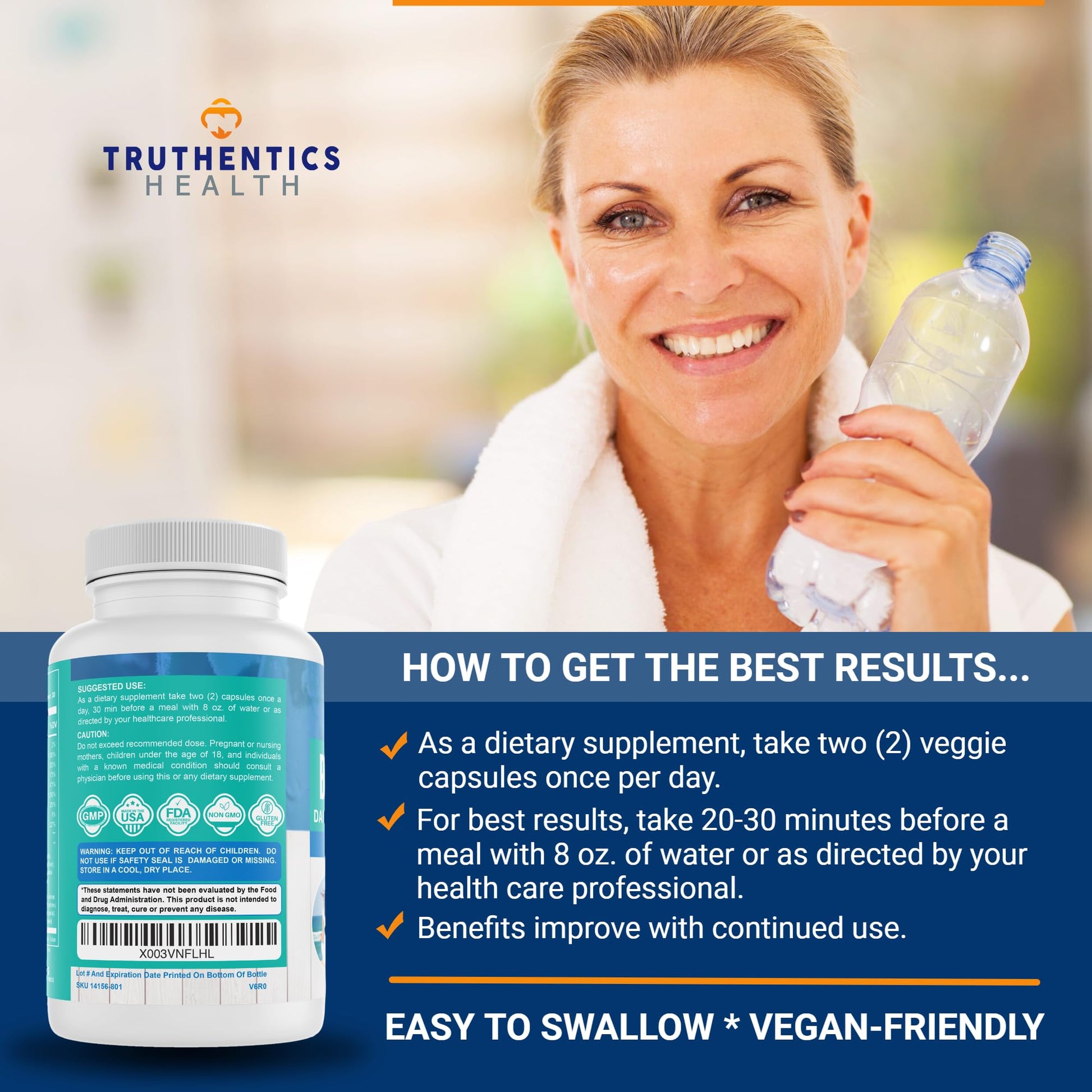 TRUTHENTICS Bye-Bye Stress - Stress & Mood Support Supplement for Women with Ashwagandha, GABA, Lemon Balm, L-Theanin & Vitamin B Complex - Vegan - 60 Capsules TRUTHENTICSBuy Supplements Australia