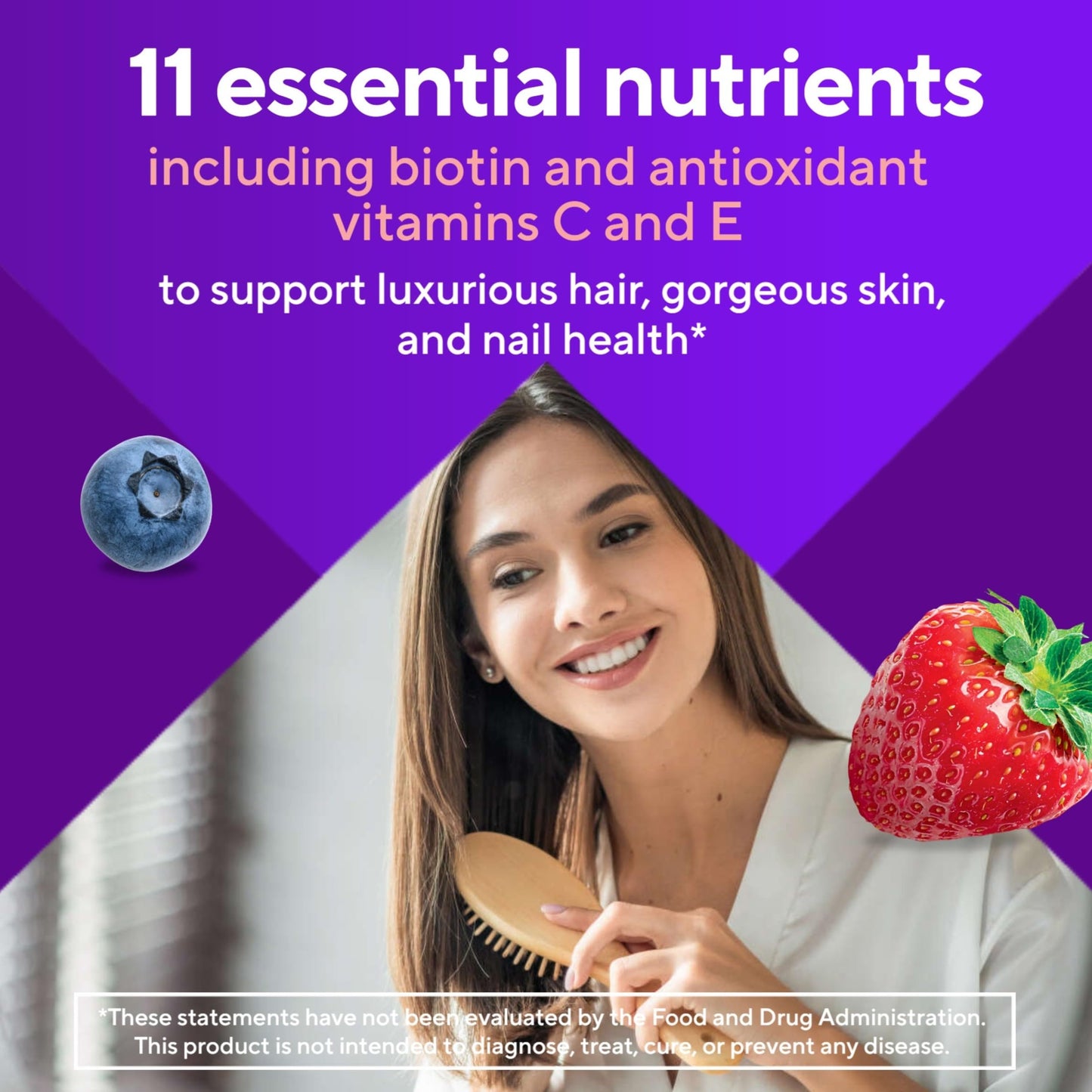 Vitafusion Gorgeous Hair, Skin & Nails Multivitamin Gummy Vitamins, plus Biotin and Antioxidant vitamins C&E, Raspberry Flavor VitafusionBuy Supplements Australia