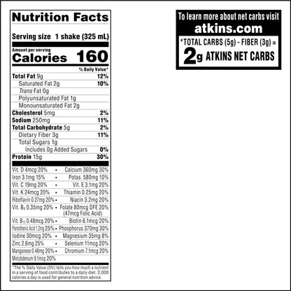 Atkins Milk Chocolate Delight Protein Shake, 15g Protein, Low Glycemic, 2g Net Carb AtkinsBuy Supplements Australia