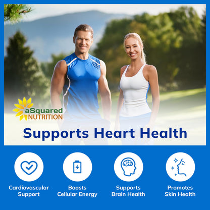 aSquared Nutrition CoQ10 (400mg Max Strength, 200 Capsules) - High Absorption Vegan Coenzyme Q10 Powder - Ubiquinone Supplement Pills, Extra Antioxidant CO Q-10