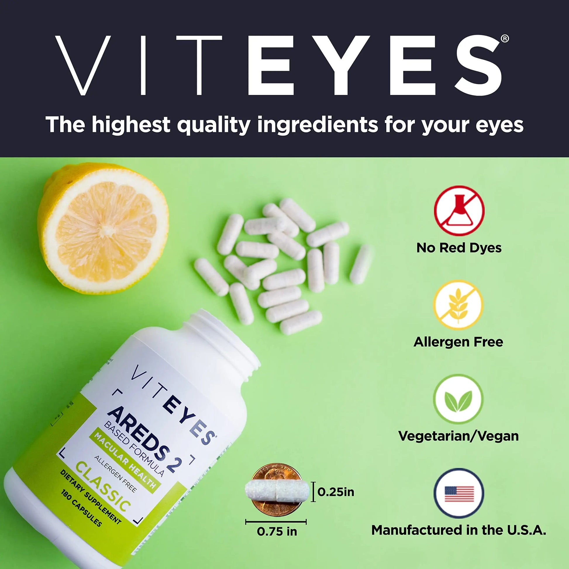 Viteyes AREDS 2 Capsules and Viteyes Multivitamin AREDS 2 Companion, Single Daily Dose Eye Vitamins, 3 Month Supply ViteyesBuy Supplements Australia