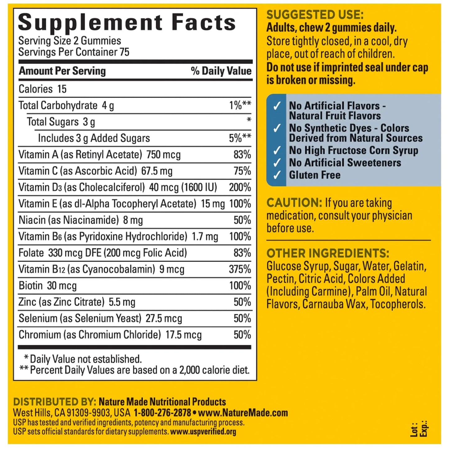 Nature Made Multivitamin Gummies Combo Pack for Him & Her, Tasty Men & Womens Multivitamin with Vitamin C, Vitamin D3, B Vitamins Nature Made