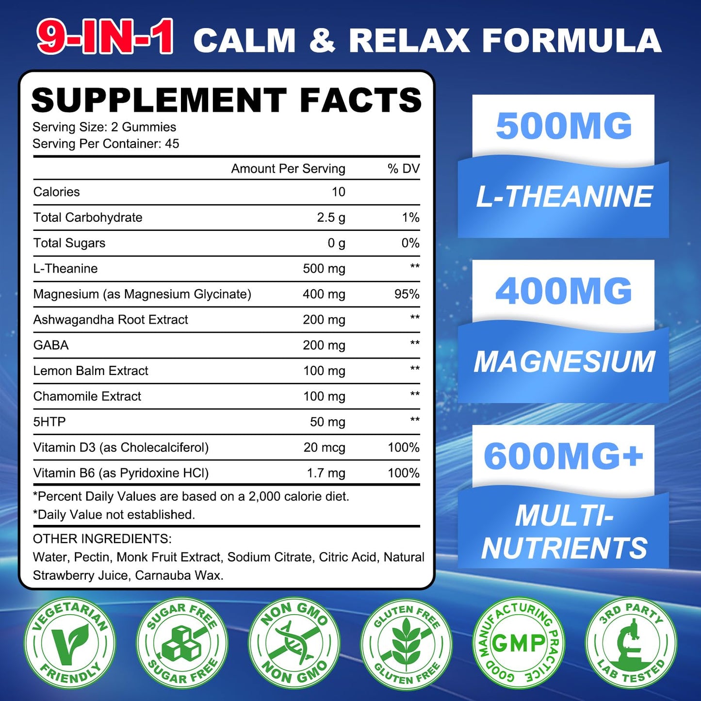 GlaGmrry 90 Count | L Theanine Gummies, L Theanine Supplement for Adults & Kids, w/Ashwagandha, Magnesium, GABA & 5-HTP, Sugar Free Liposomal Formula for Calm Relax zzZ M♡♡d & Focus, Vegan GlaGmrryBuy Supplements Australia