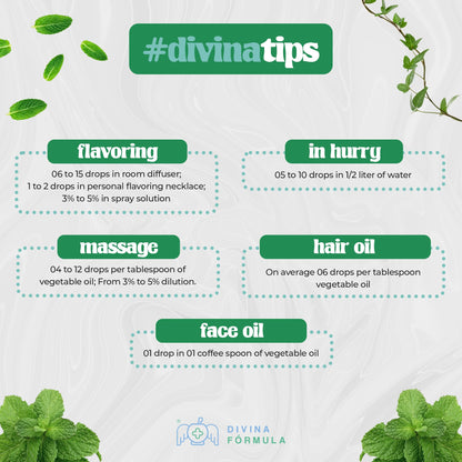 Divina Fórmula - 100% Pure Peppermint Essential Oil - Aromatherapy Oils, Essential Oils - Oil for Massage Divina FÓrmulaBuy Supplements Australia