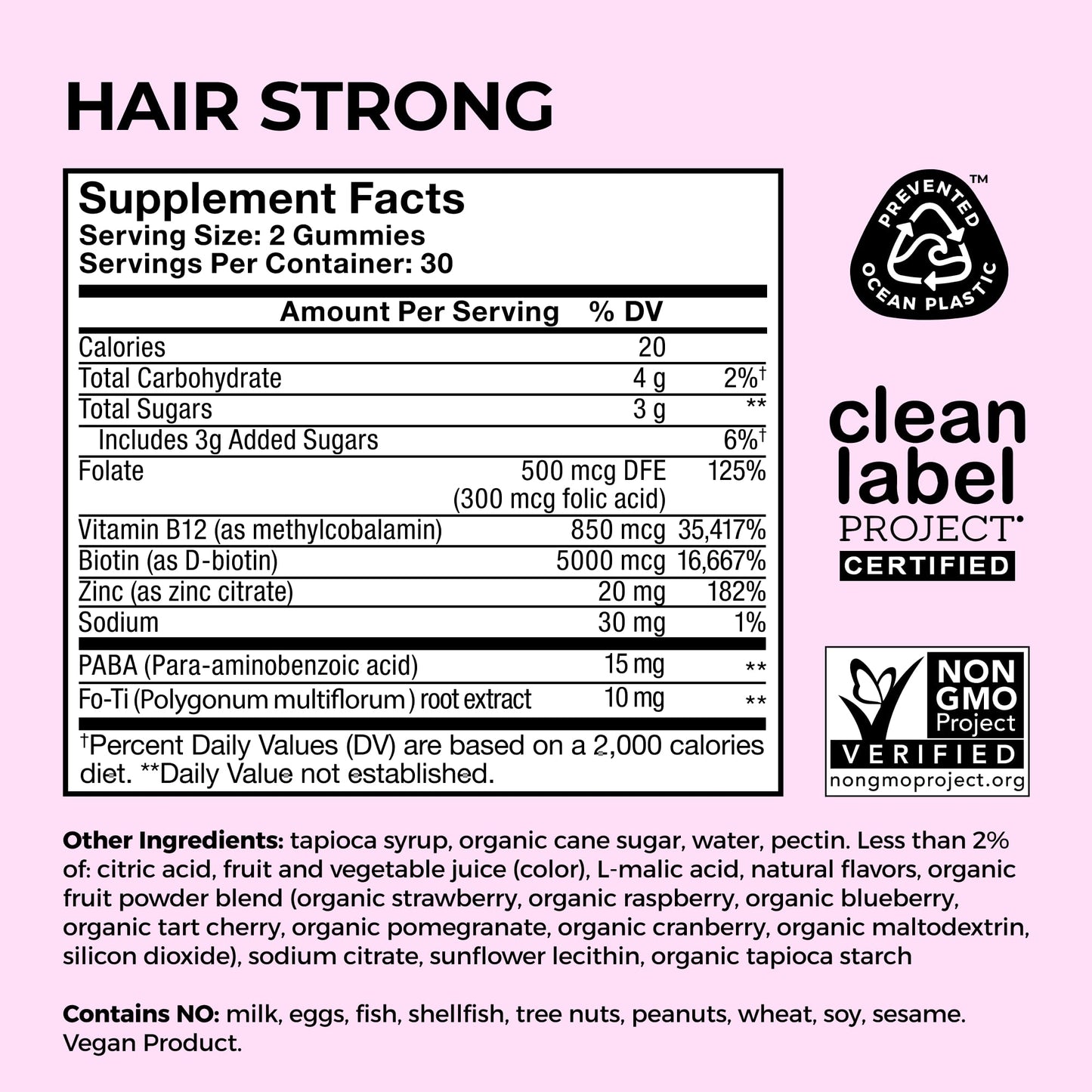 HUM Hair Strong Daily Hair Growth Gummies with Biotin, Zinc, Vitamin B12 to Support Growth, Folic Acid & Vitamin B12 Gummy Vitamins for Healthy Hair Support for Women and Men, 60 Gummies HUMBuy Supplements Australia