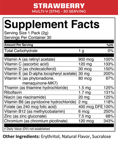 MTN OPS Multi‑V STM On‑the‑Go Daily Multivitamin for Men, Women & Kids – Straight‑to‑Mouth Vitamin C D3 B Zinc Packs – Gluten Free, Natural Flavors, 30 Servings MTN OPSBuy Supplements Australia