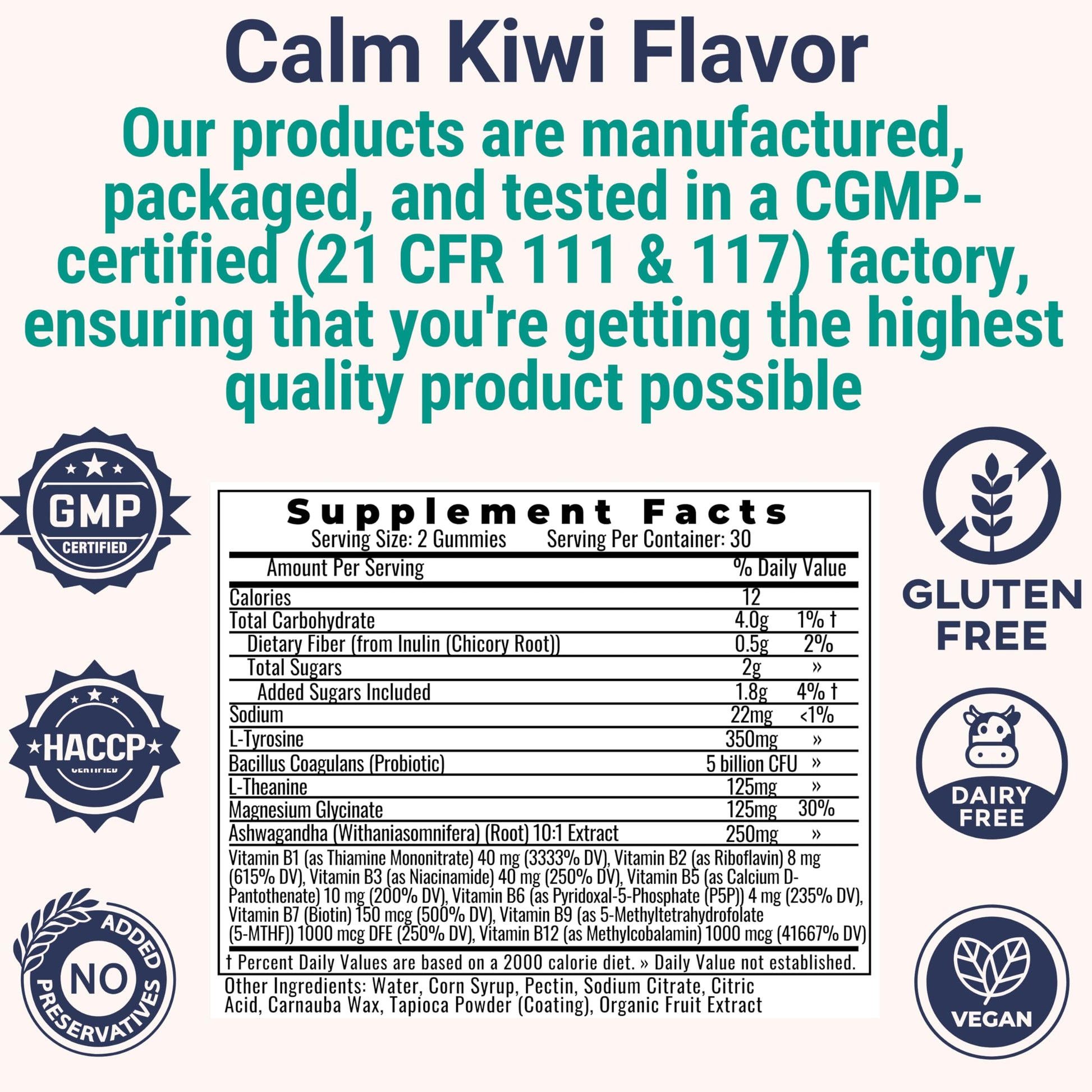 L-Tyrosine L-Theanine Methylated Vitamin B Complex Magnesium Glycinate Probiotic Fiber for Kids Adults Men Women w. Chicory Root Inulin 5-MTHF B12 P5P B6 B9 B5 B3 Powder Capsule Pill Supplement Alt SHIZAMBuy Supplements Australia