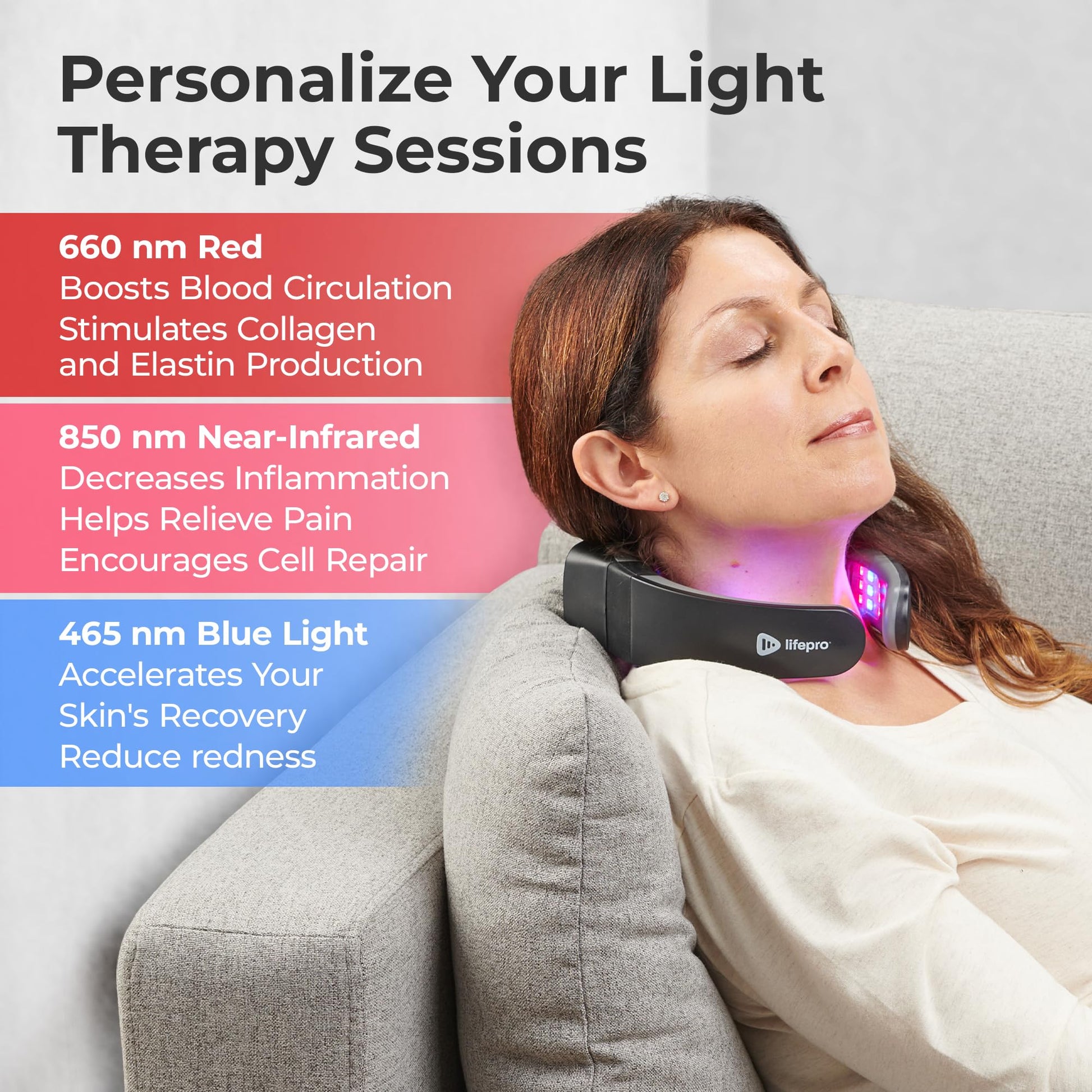 Lifepro Red Light Therapy for Neck - Compact & Rechargeable Red Light Therapy Device- On-The-Go LifeProBuy Supplements Australia