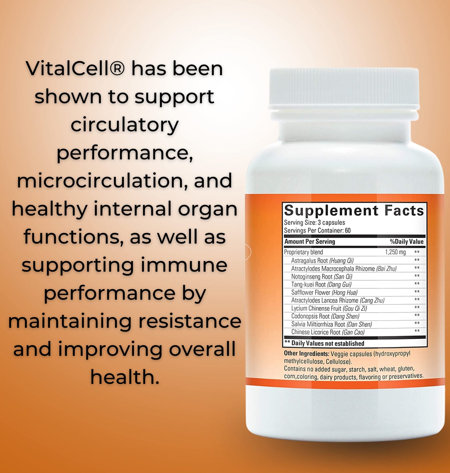 Vital Cell Natural Anti-Aging Supplement for Men and Women, Supporting Circulation and Healthy Organ Function (180 Vegetarian Capsules) TangoBuy Supplements Australia