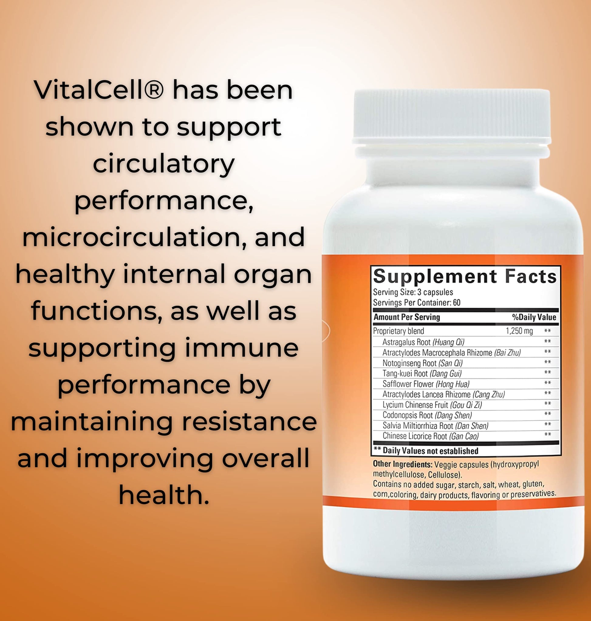 Vital Cell Natural Anti-Aging Supplement for Men and Women, Supporting Circulation and Healthy Organ Function (180 Vegetarian Capsules) TangoBuy Supplements Australia